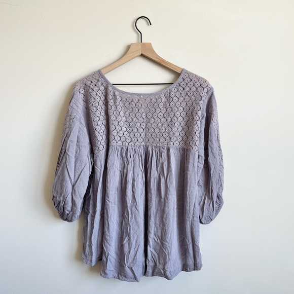Free People Perforated Blouse - Picture 2 of 5